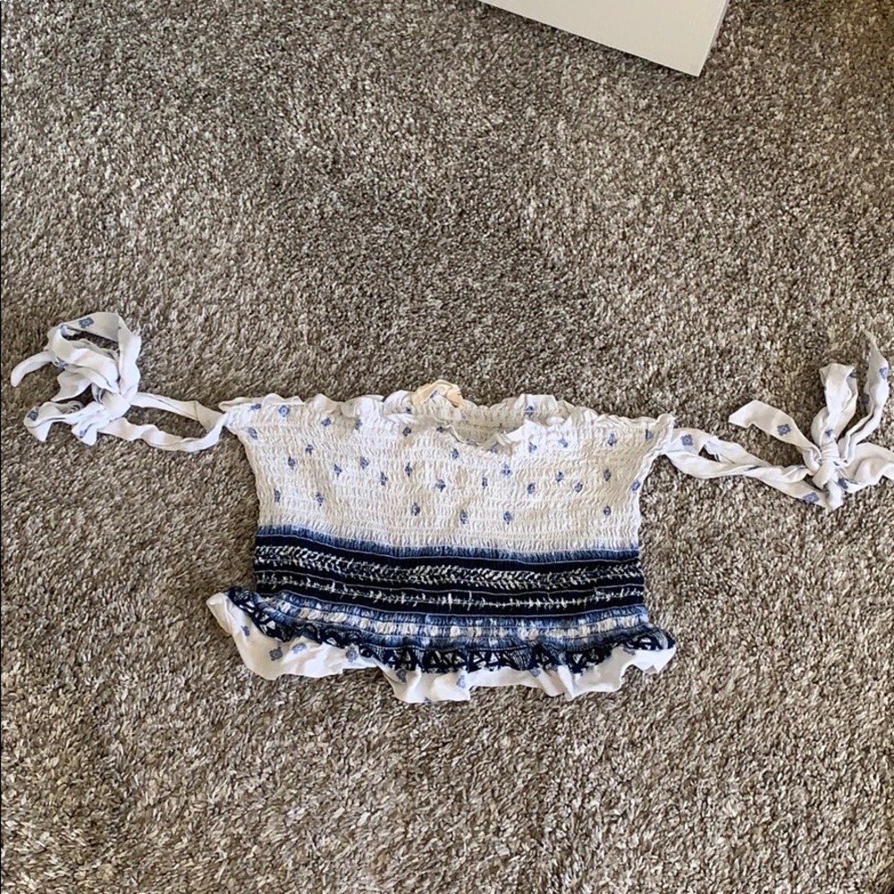 Tube top crop with arm ties